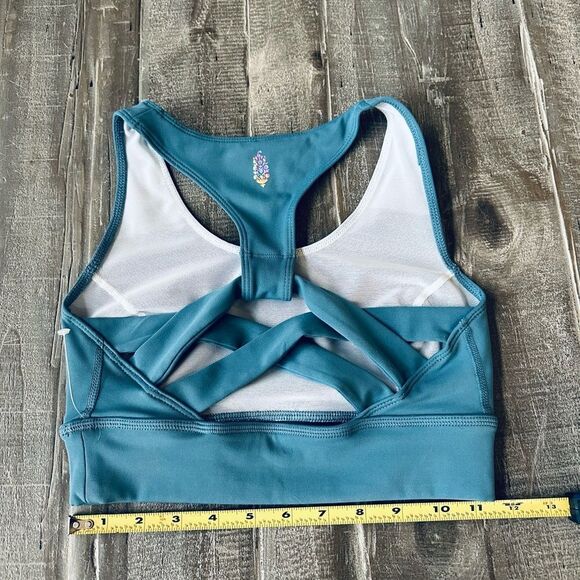 Free People Movement Blue Criss Cross Sports Bra XS - Picture 2 of 3